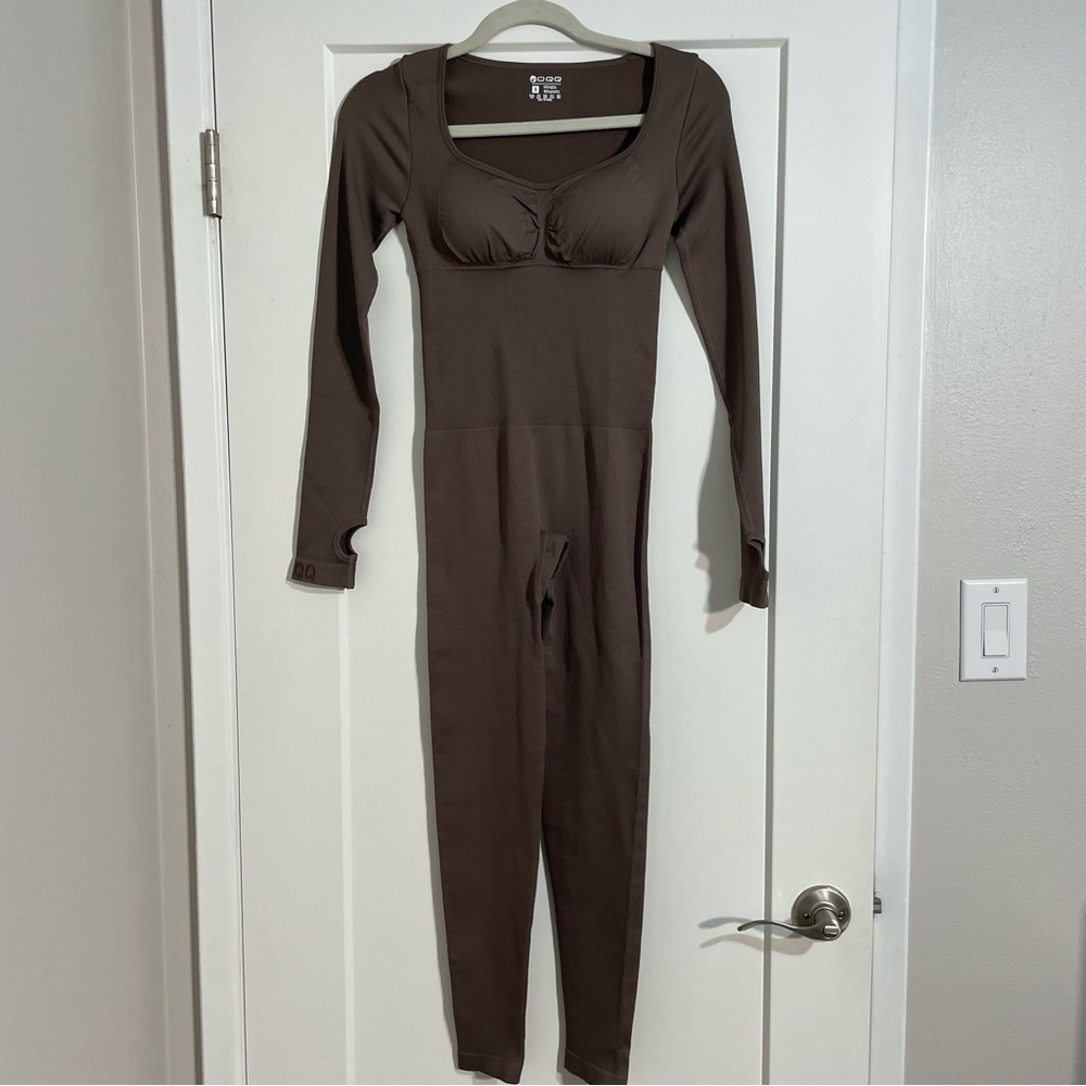 NWOT OQQ Brown Long Sleeve Jumpsuit